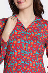 Zivame Zfun Knit Poly Pyjama Set - Tomato Puree — thumbnail 5
